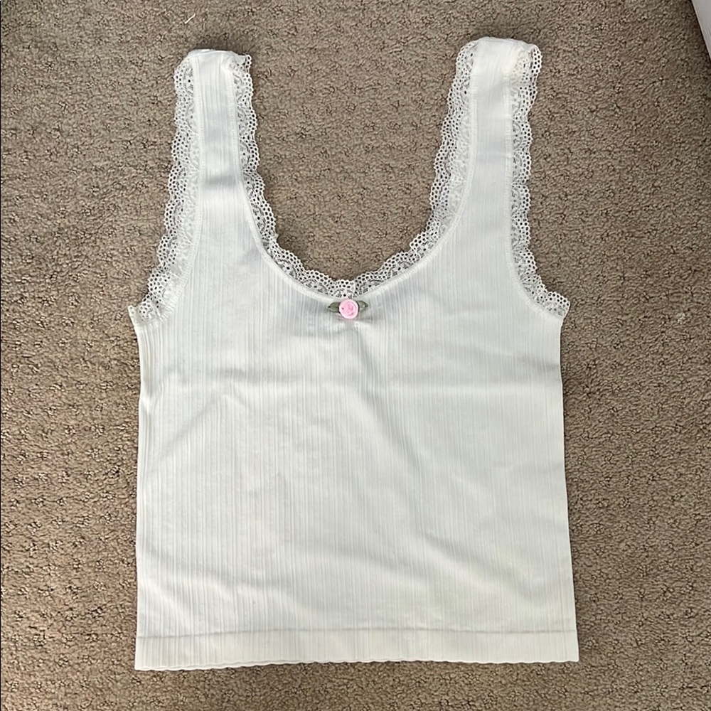 full tilt lace textured tank top